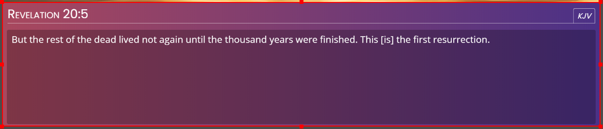 Display height standard: Revelation 20:5