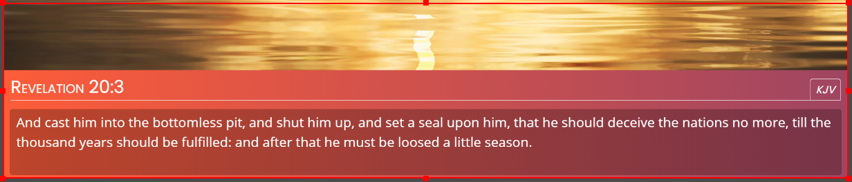 Display height longest verse: Revelation 20:3